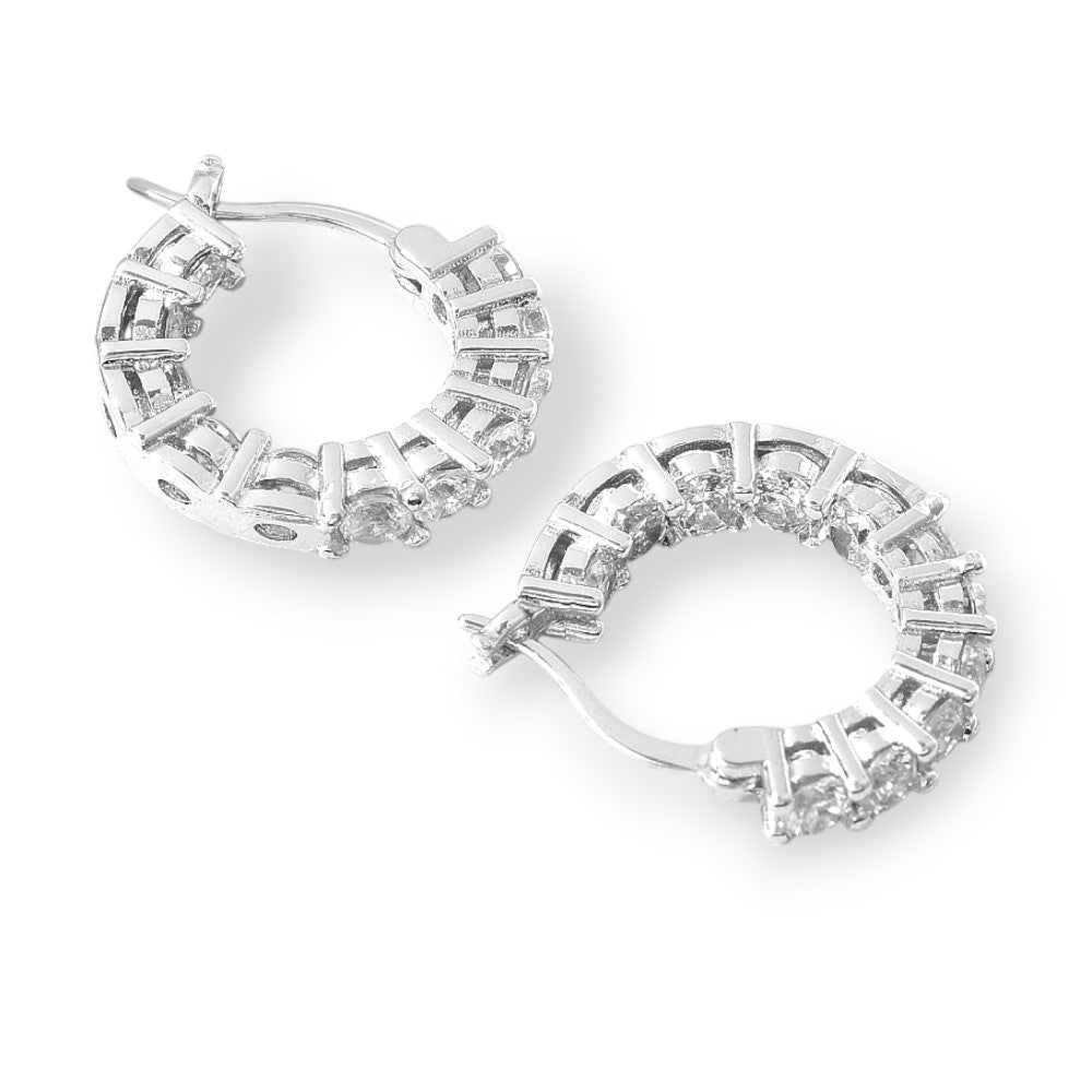 Raye Huggie Earrings | Silver