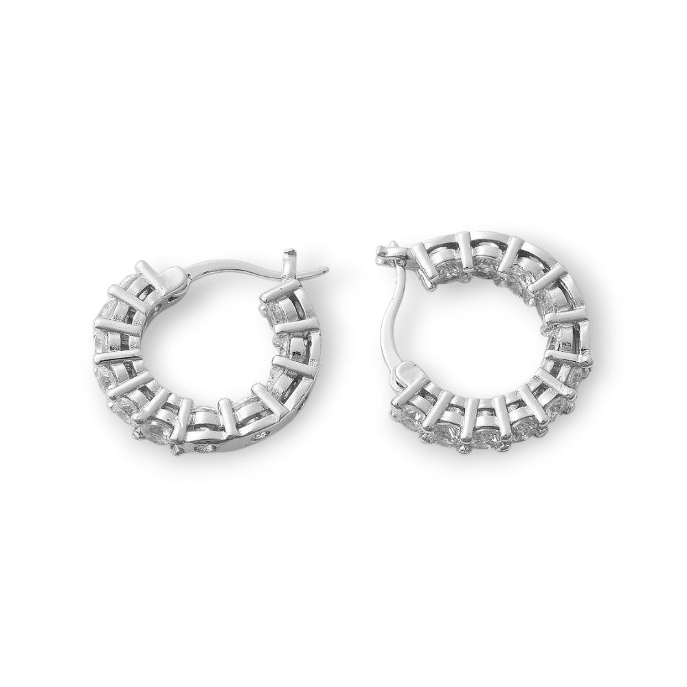 Raye Huggie Earrings | Silver